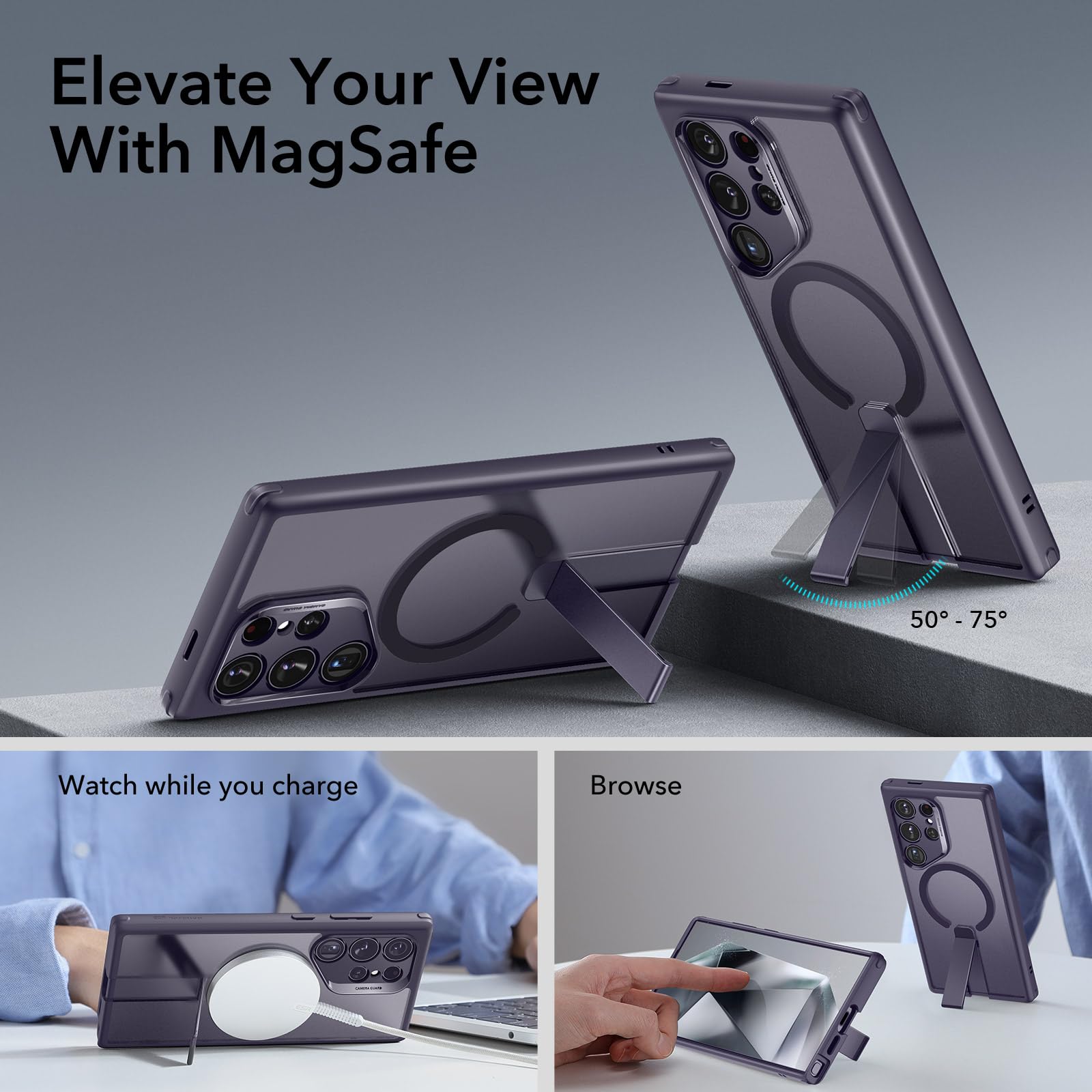Foto 3 pulgar | Funda Esr Magsafe Con Soporte Para Samsung Galaxy S24 Ultra - Venta Internacional.