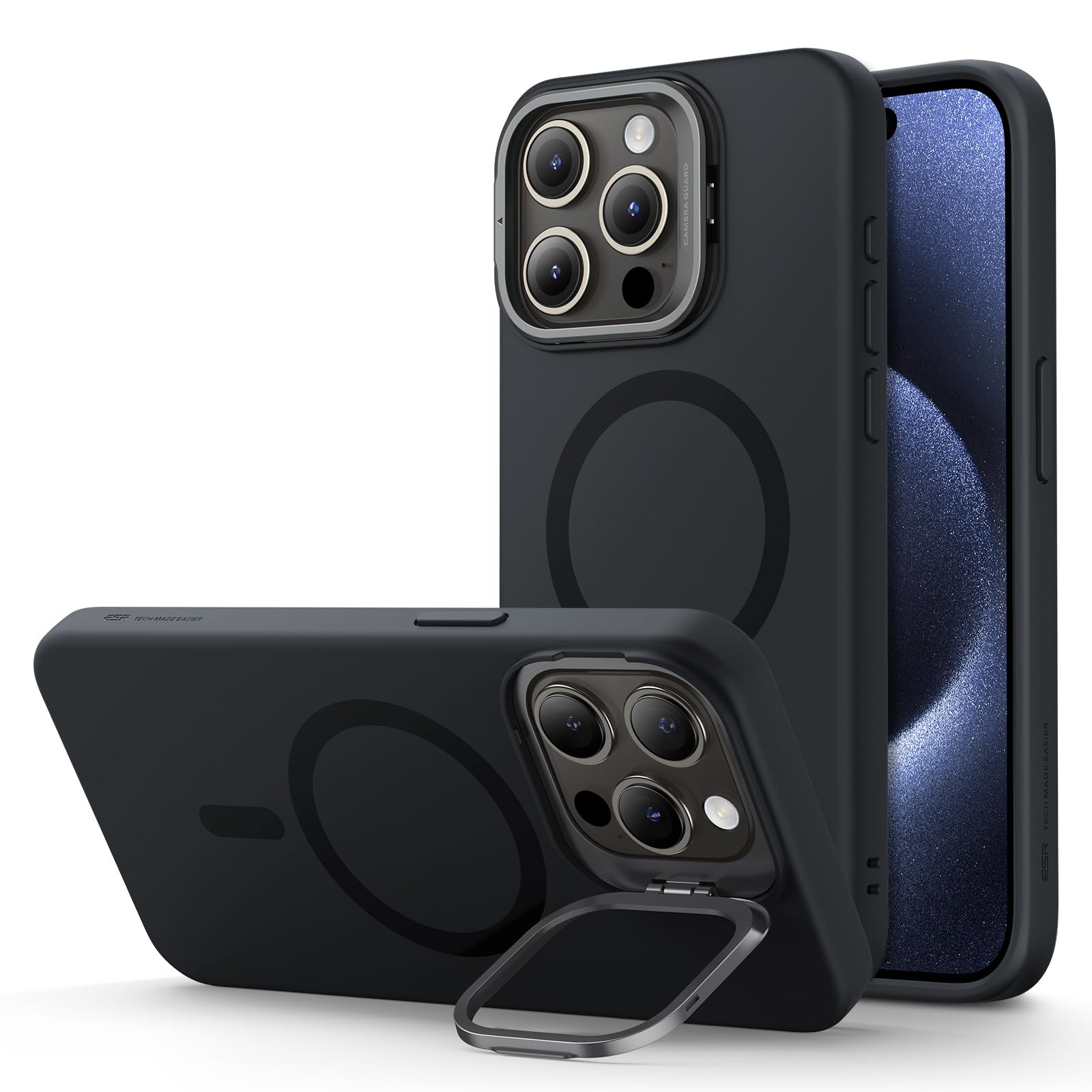 Foto 2 pulgar | Funda De Teléfono Esr Magsafe De Silicona Con Soporte Para Iphone 15 Pro Max - Venta Internacional.