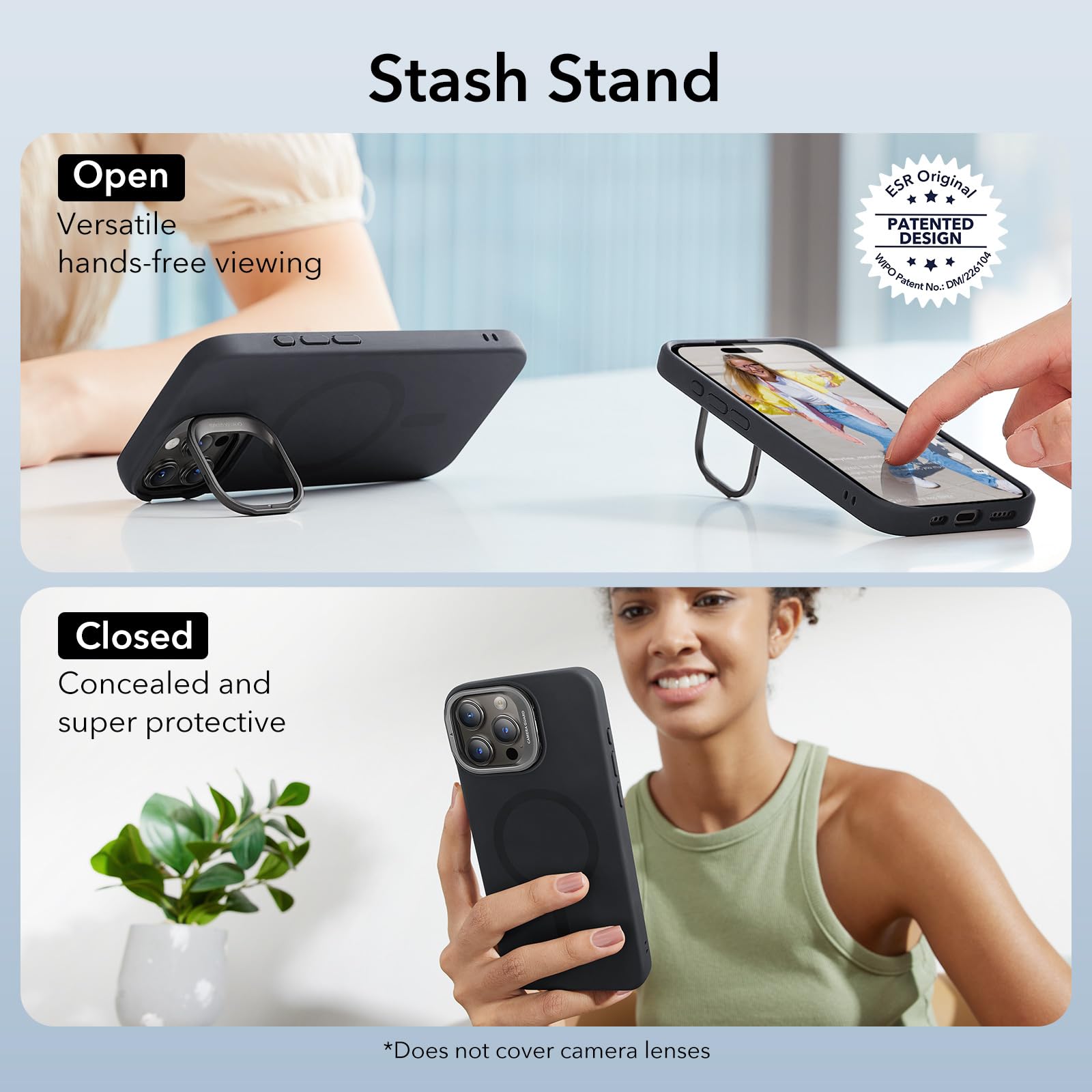 Foto 6 pulgar | Funda De Teléfono Esr Magsafe De Silicona Con Soporte Para Iphone 15 Pro Max - Venta Internacional.