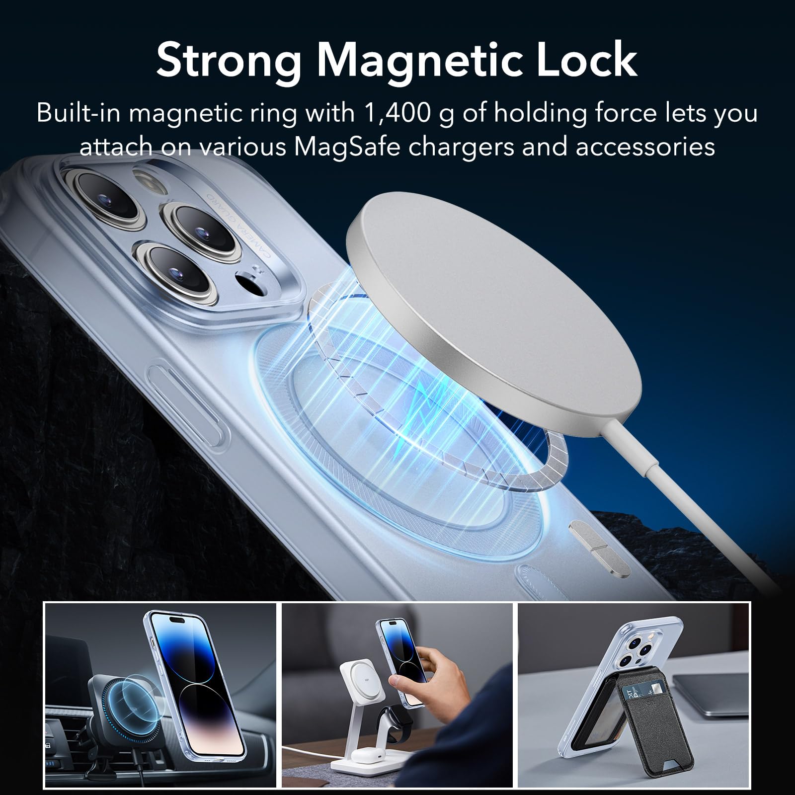 Foto 6 pulgar | Funda De Teléfono Esr Para Iphone 14 Pro Magsafe De Grado Militar Azul - Venta Internacional.