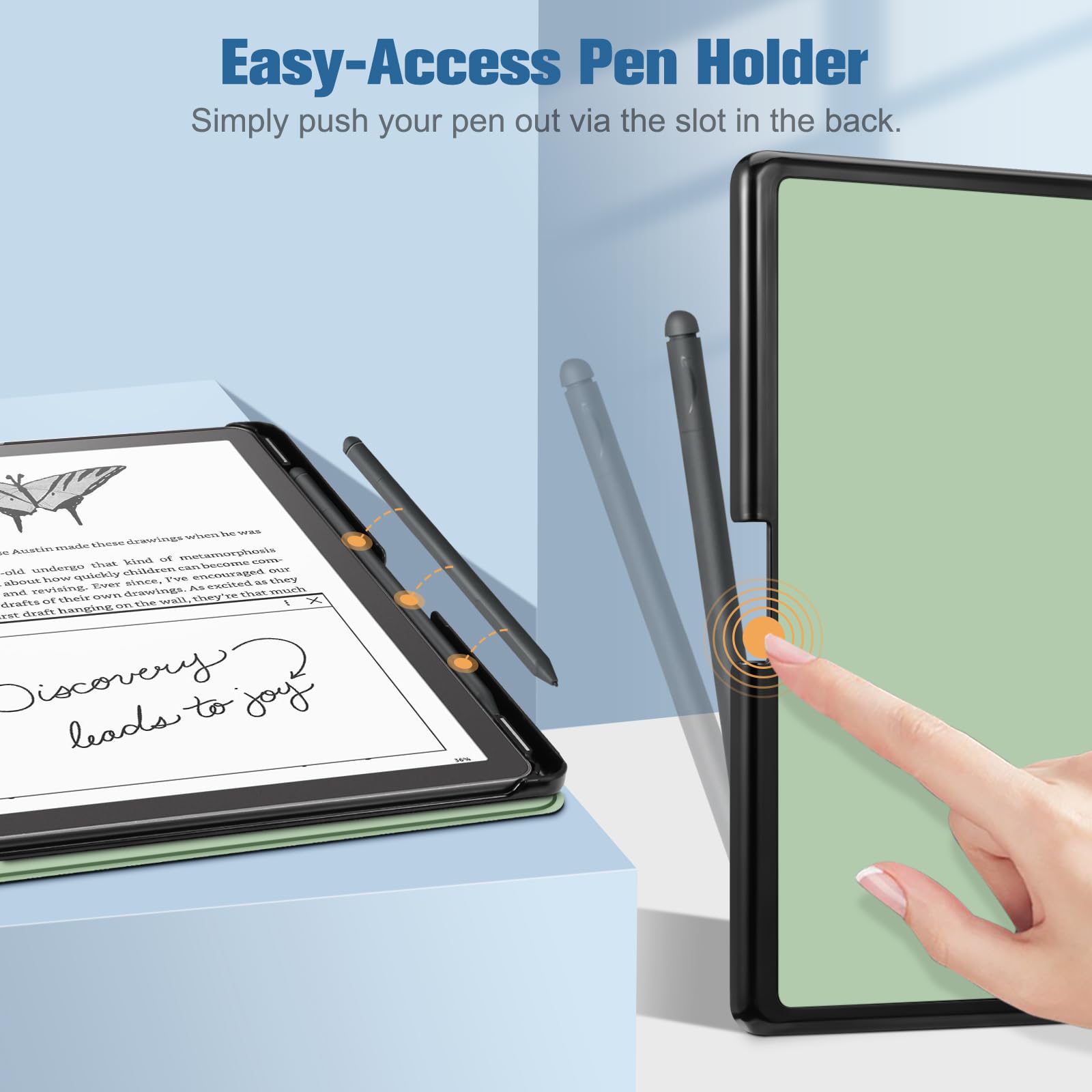 Foto 4 pulgar | Funda Fintie Slim Para Kindle Scribe 10.2 Con Soporte Para Bolígrafos Agave - Venta Internacional.