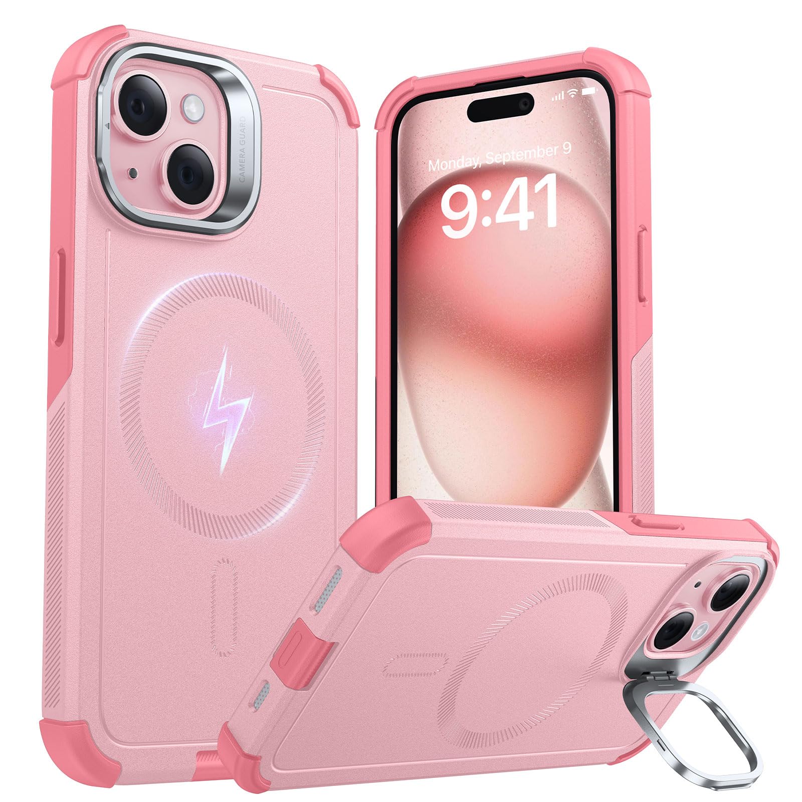 Foto 2 pulgar | Funda Esr Para Iphone 15 Con Soporte Para Iphone 15, Protección Contra Caídas De 7 M, Rosa - Venta Internacional.