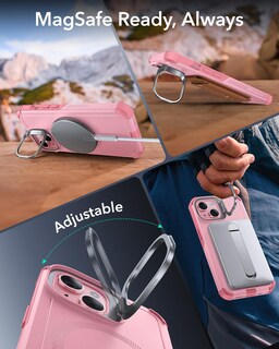 Foto 5 | Funda Esr Para Iphone 15 Con Soporte Para Iphone 15, Protección Contra Caídas De 7 M, Rosa - Venta Internacional.