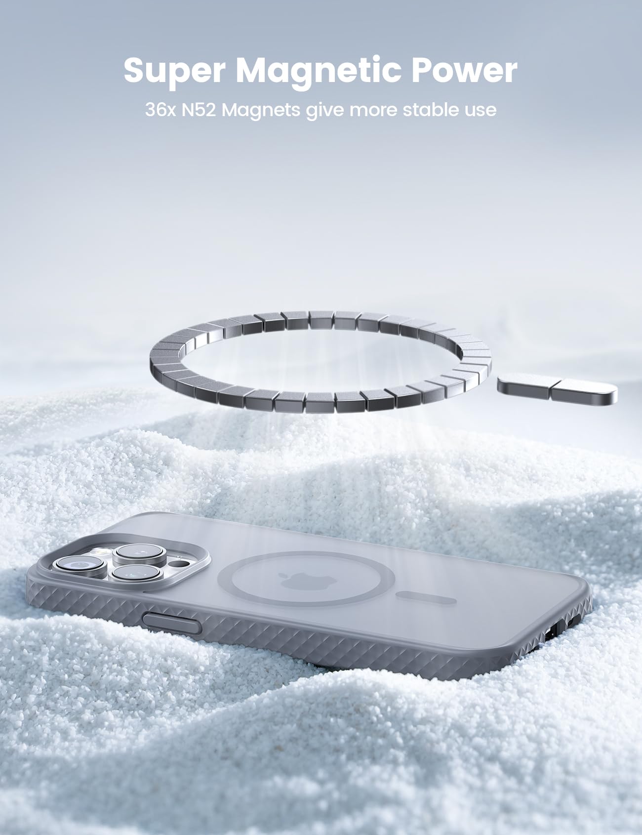 Foto 4 pulgar | Funda Magnética Lamicall Para Iphone 15 Pro Magsafe Gray - Venta Internacional.