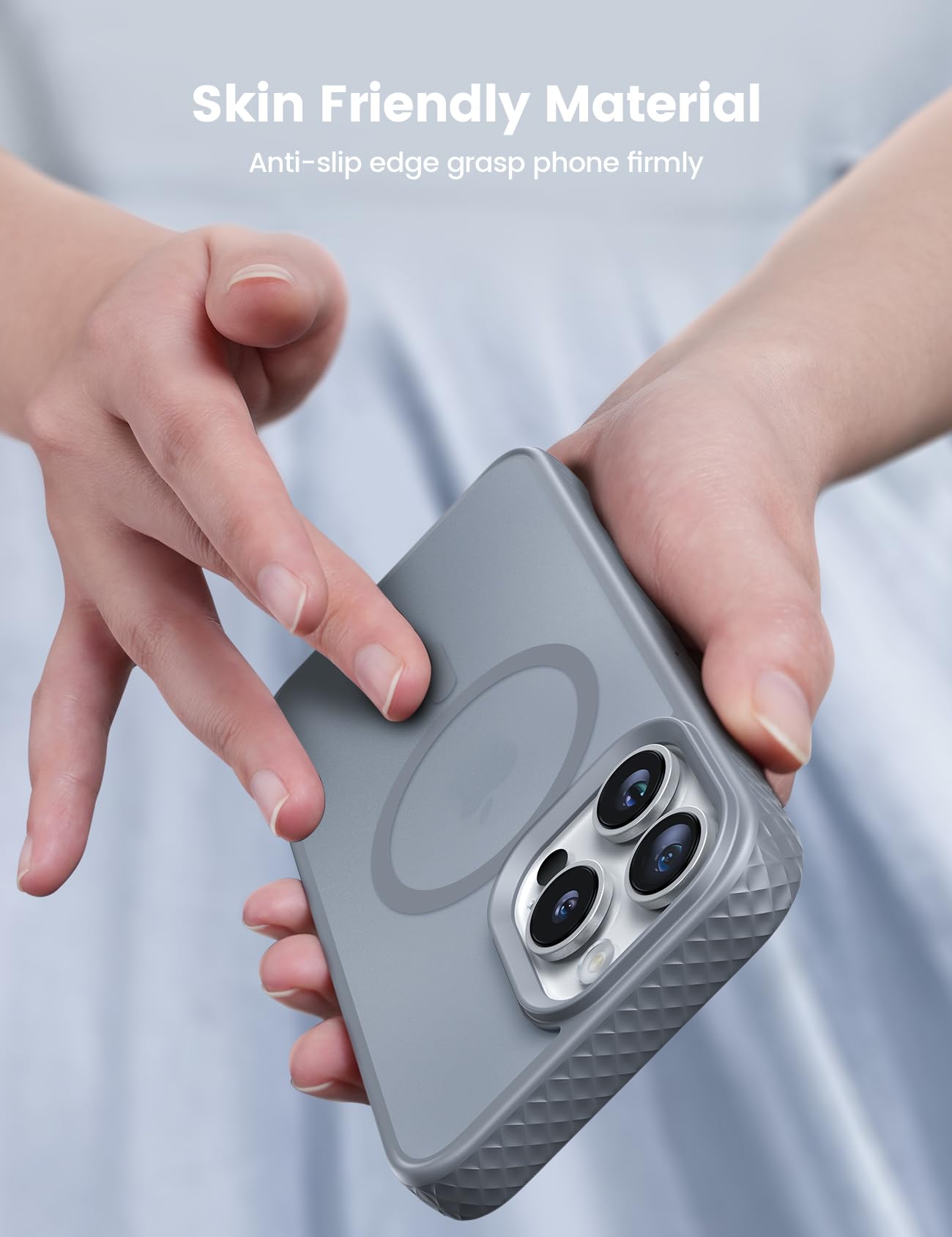 Foto 5 pulgar | Funda Magnética Lamicall Para Iphone 15 Pro Magsafe Gray - Venta Internacional.
