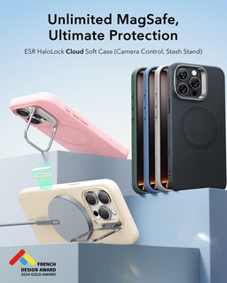 Foto 3 | Funda De Silicona Esr Para Iphone 16 Pro Con Soporte Magsafe, Color Gris - Venta Internacional.