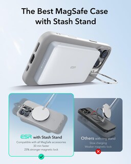 Foto 4 | Funda De Silicona Esr Para Iphone 16 Pro Con Soporte Magsafe, Color Gris - Venta Internacional.