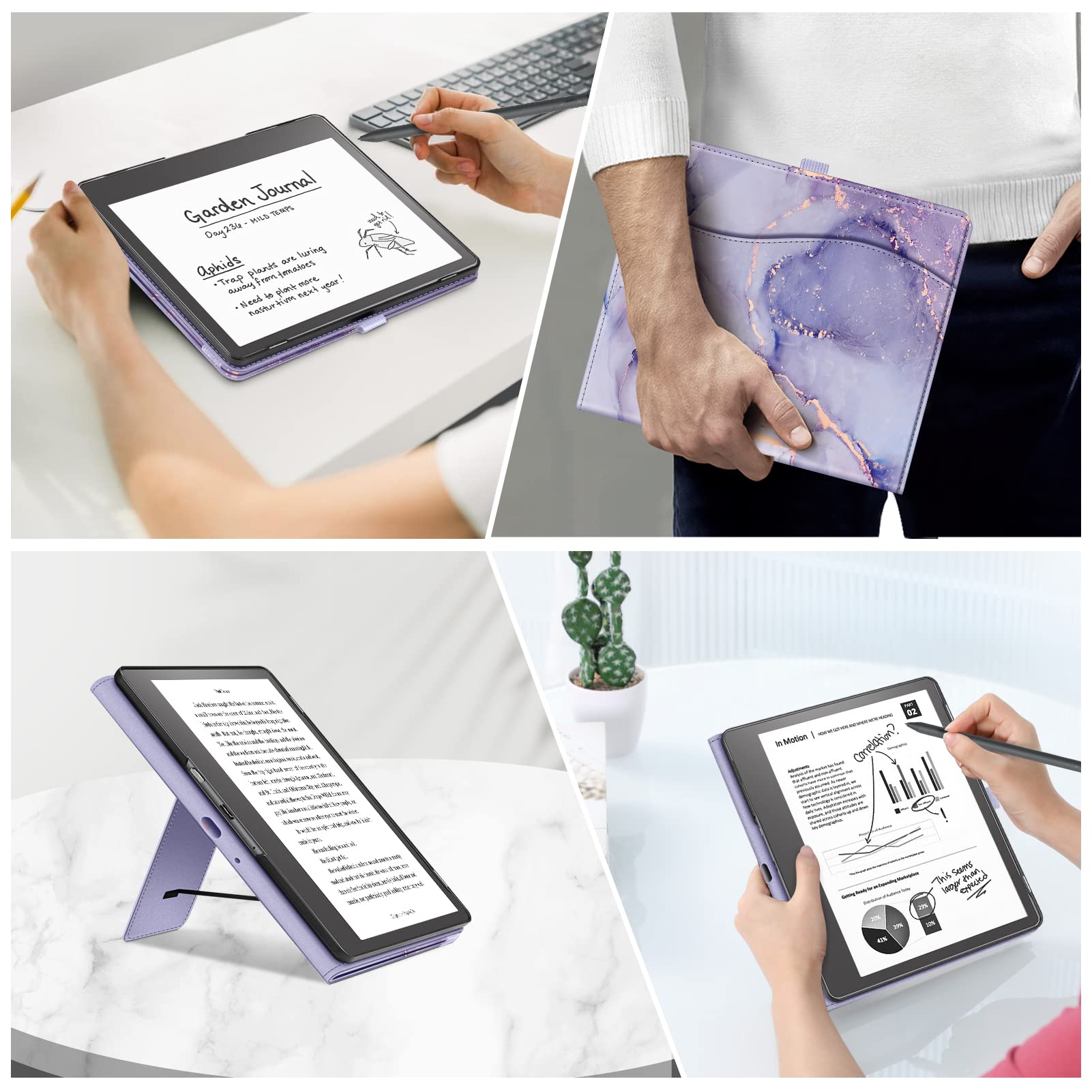 Foto 5 | Funda Fintie Con Soporte Para Kindle Scribe De 10,2 Pulgadas Con Ranura Para Tarjetas, Color Lila - Venta Internacional.