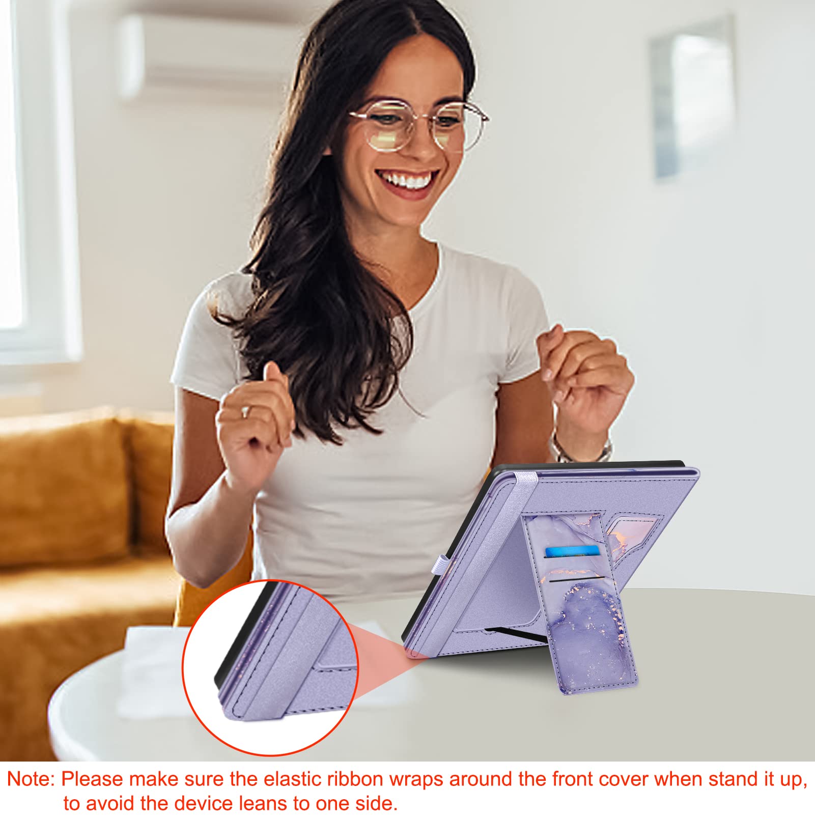 Foto 6 | Funda Fintie Con Soporte Para Kindle Scribe De 10,2 Pulgadas Con Ranura Para Tarjetas, Color Lila - Venta Internacional.