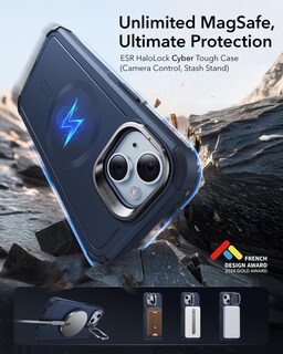 Foto 2 | Funda De Teléfono Esr Cyber Series Con Soporte Para Iphone 13/14, Color Azul - Venta Internacional.