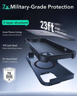 Foto 3 | Funda De Teléfono Esr Cyber Series Con Soporte Para Iphone 13/14, Color Azul - Venta Internacional.