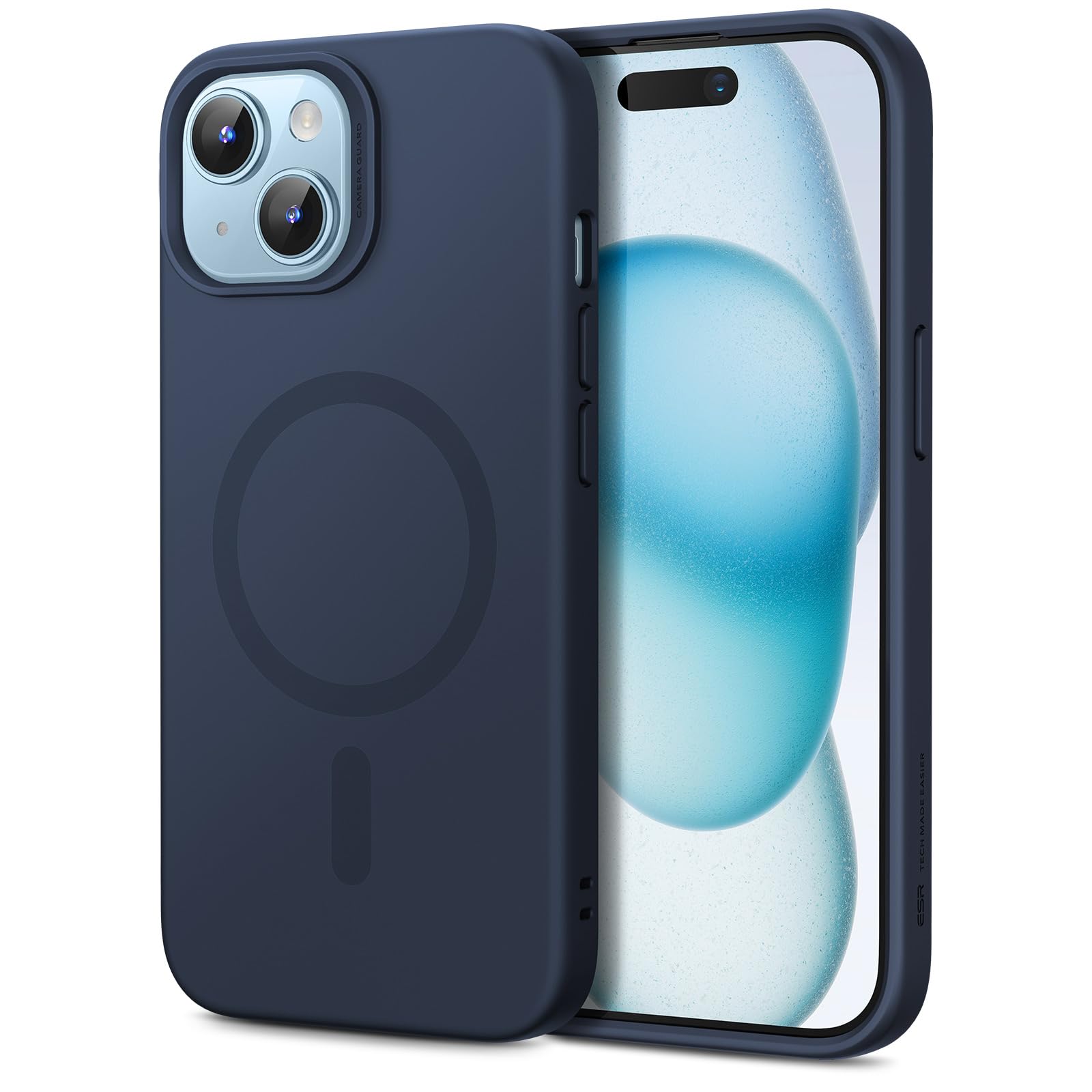 Foto 2 pulgar | Funda Esr Para Iphone 15 Plus Con Magsafe, Silicona, Azul Oscuro - Venta Internacional.