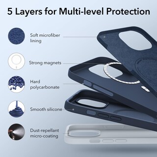 Foto 5 | Funda Esr Para Iphone 15 Plus Con Magsafe, Silicona, Azul Oscuro - Venta Internacional.