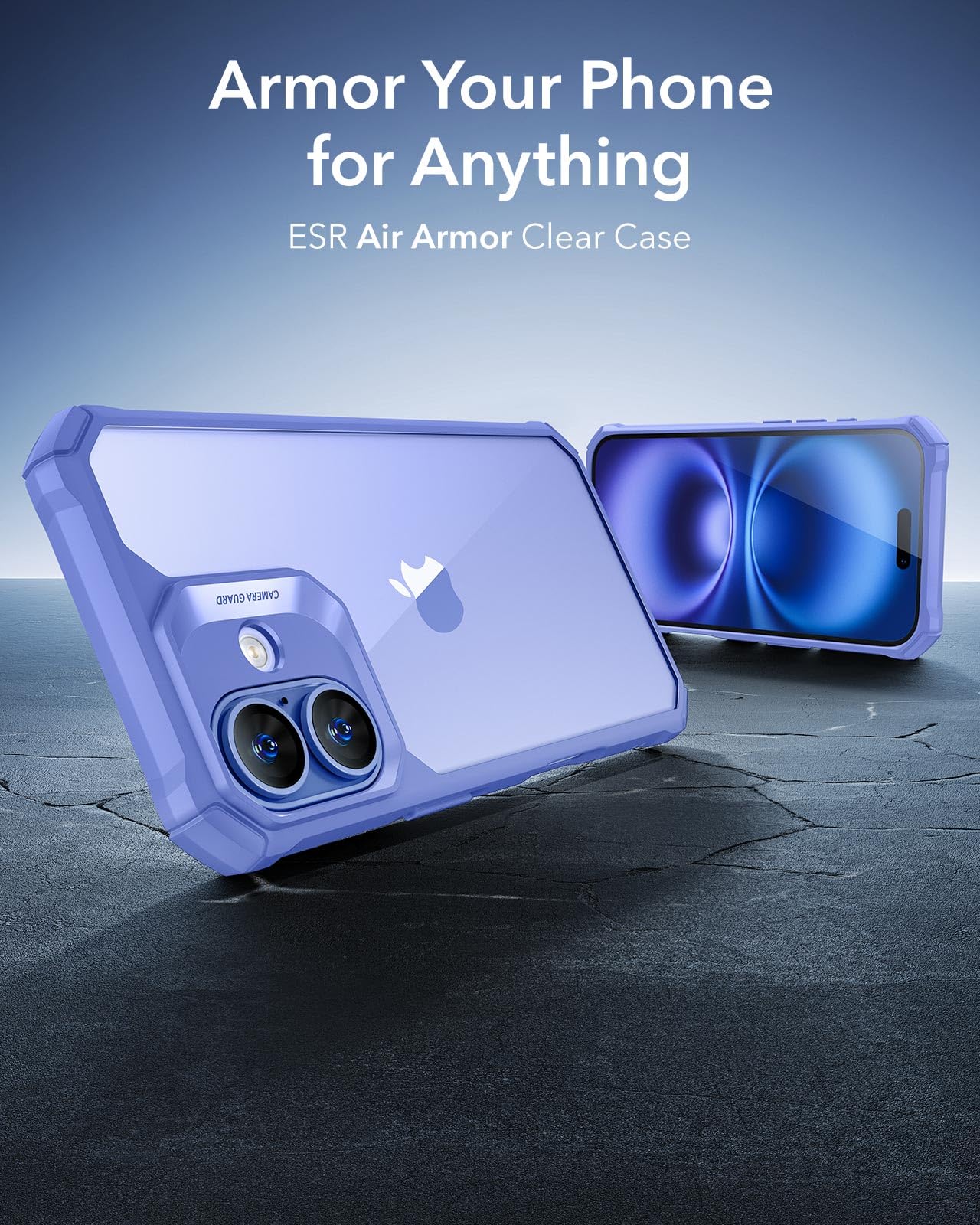 Foto 3 pulgar | Funda De Teléfono Esr Air Armor Series Para Iphone 16, Azul Transparente - Venta Internacional.