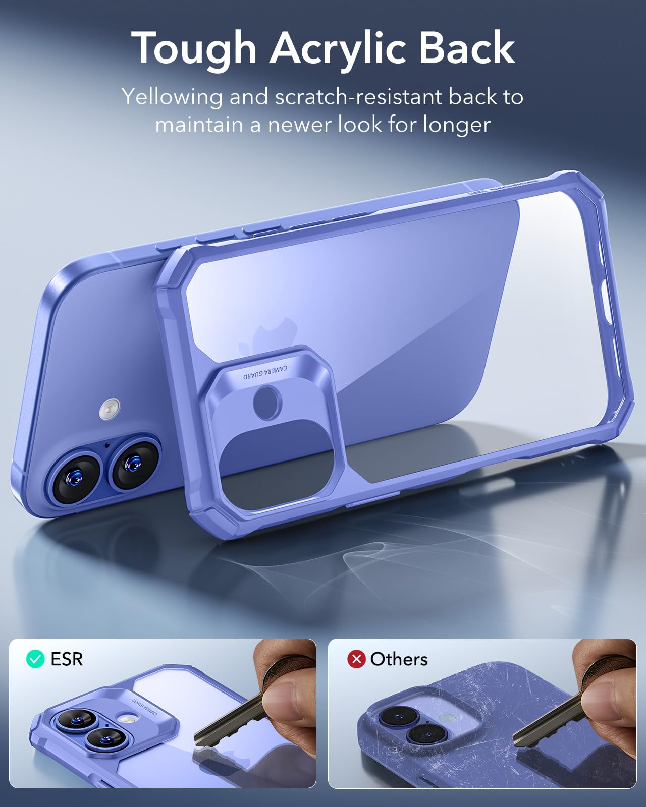 Foto 6 pulgar | Funda De Teléfono Esr Air Armor Series Para Iphone 16, Azul Transparente - Venta Internacional.
