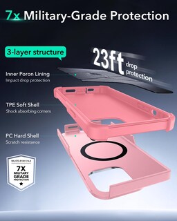 Foto 3 | Funda De Teléfono Esr Para Iphone 13 Pro Con Soporte De 7 M, Color Rosa - Venta Internacional.