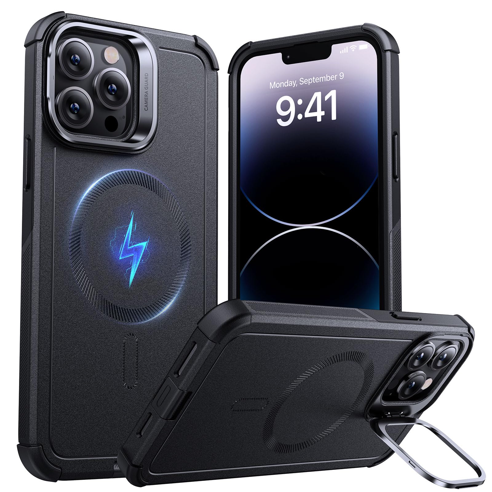 Foto 2 pulgar | Funda De Teléfono Esr Para Iphone 14 Pro Max Con Soporte Black Cyber Se - Venta Internacional.