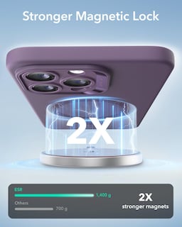 Foto 4 | Funda De Teléfono Esr Para Iphone 14 Pro Con Silicona Morada Magsafe - Venta Internacional.