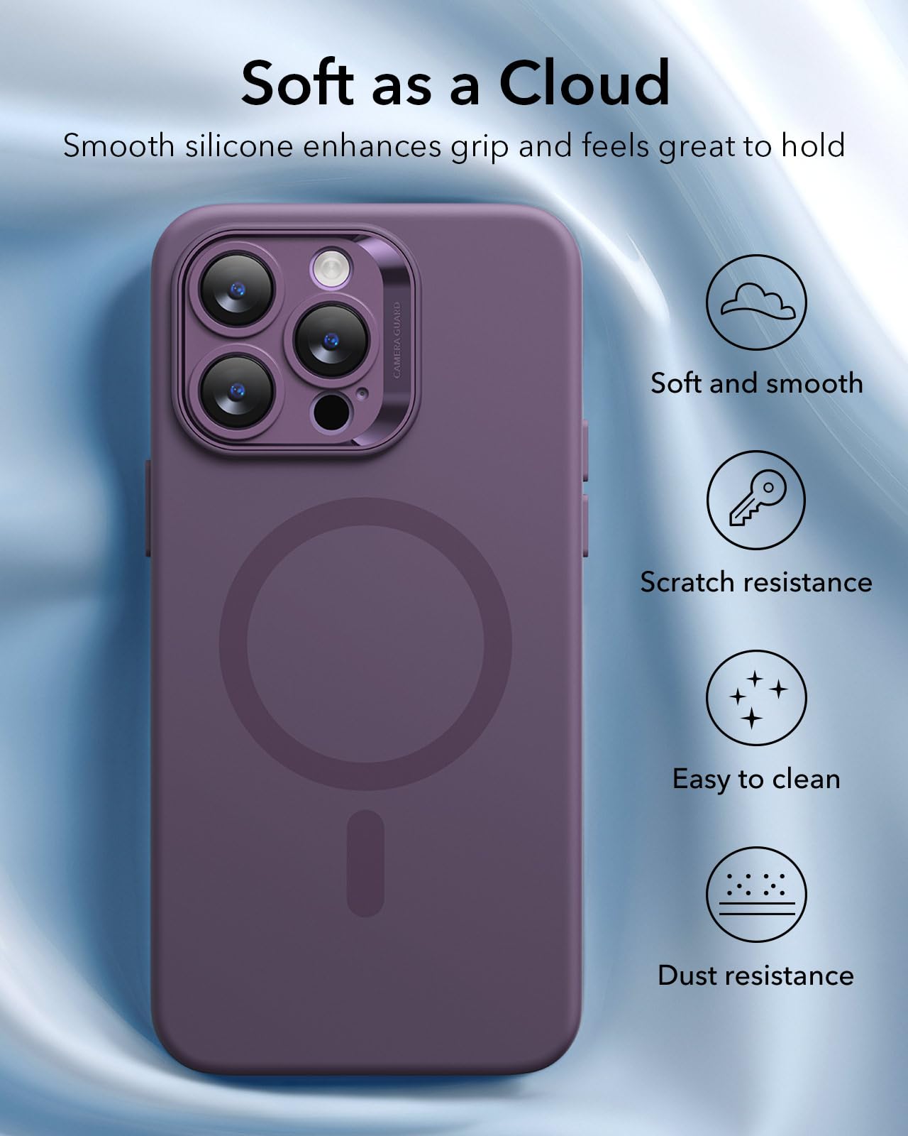 Foto 6 pulgar | Funda De Teléfono Esr Para Iphone 14 Pro Con Silicona Morada Magsafe - Venta Internacional.