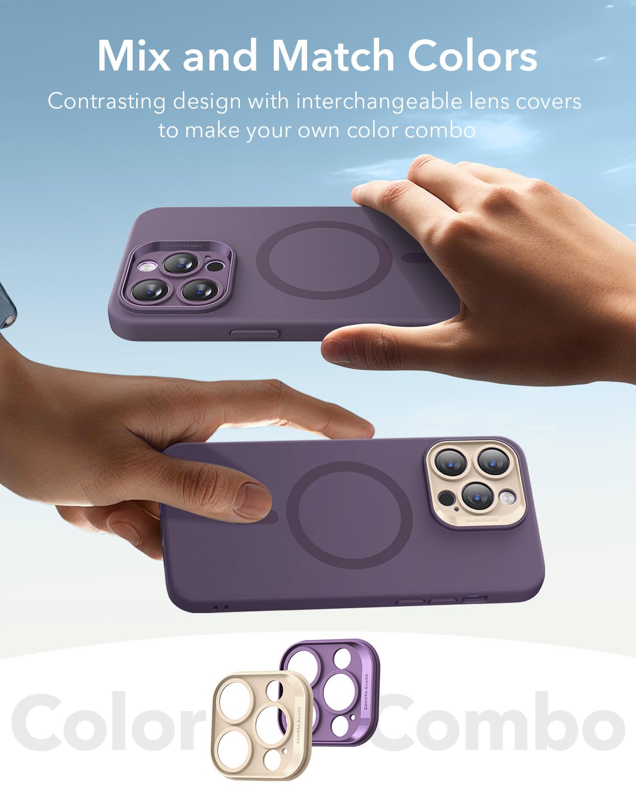 Foto 7 pulgar | Funda De Teléfono Esr Para Iphone 14 Pro Con Silicona Morada Magsafe - Venta Internacional.