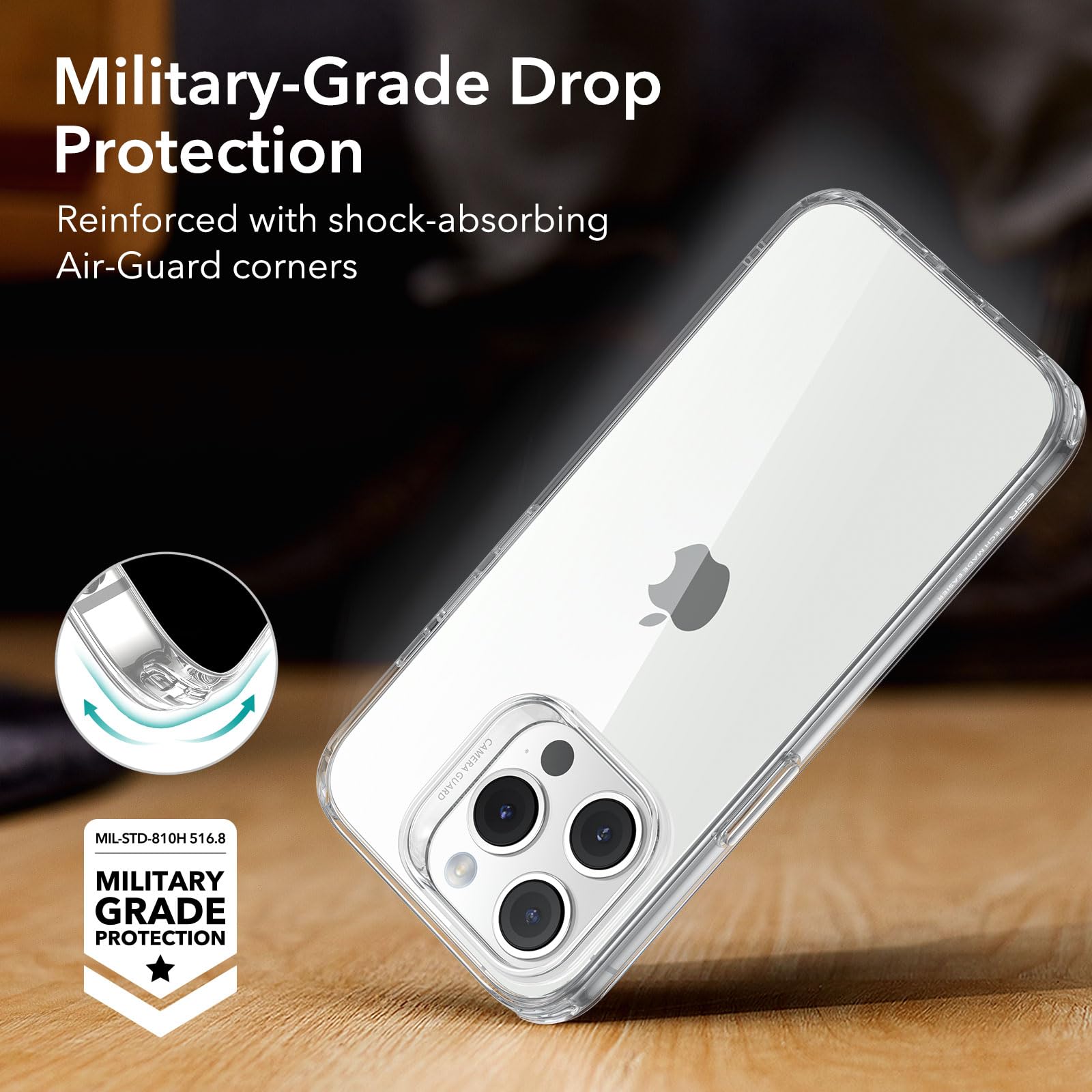 Foto 4 | Funda De Teléfono Transparente Esr Para Iphone 15 Pro Max A Prueba De Golpes, Resistente Al Amarilleo - Venta Inter