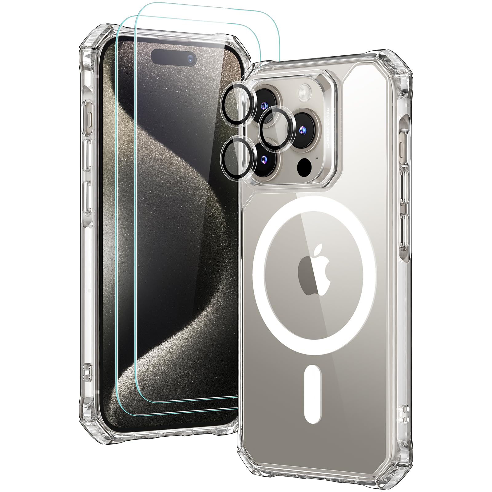 Foto 1 | Funda De Teléfono Esr Para Iphone 15 Pro Con 2 Protectores De Pantalla, Transparente - Venta Internacional.