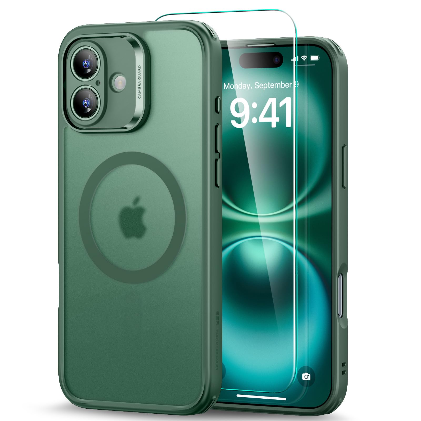 Foto 2 pulgar | Funda De Teléfono Esr Para Iphone 16 Plus, Color Verde Mate Translúcido - Venta Internacional.