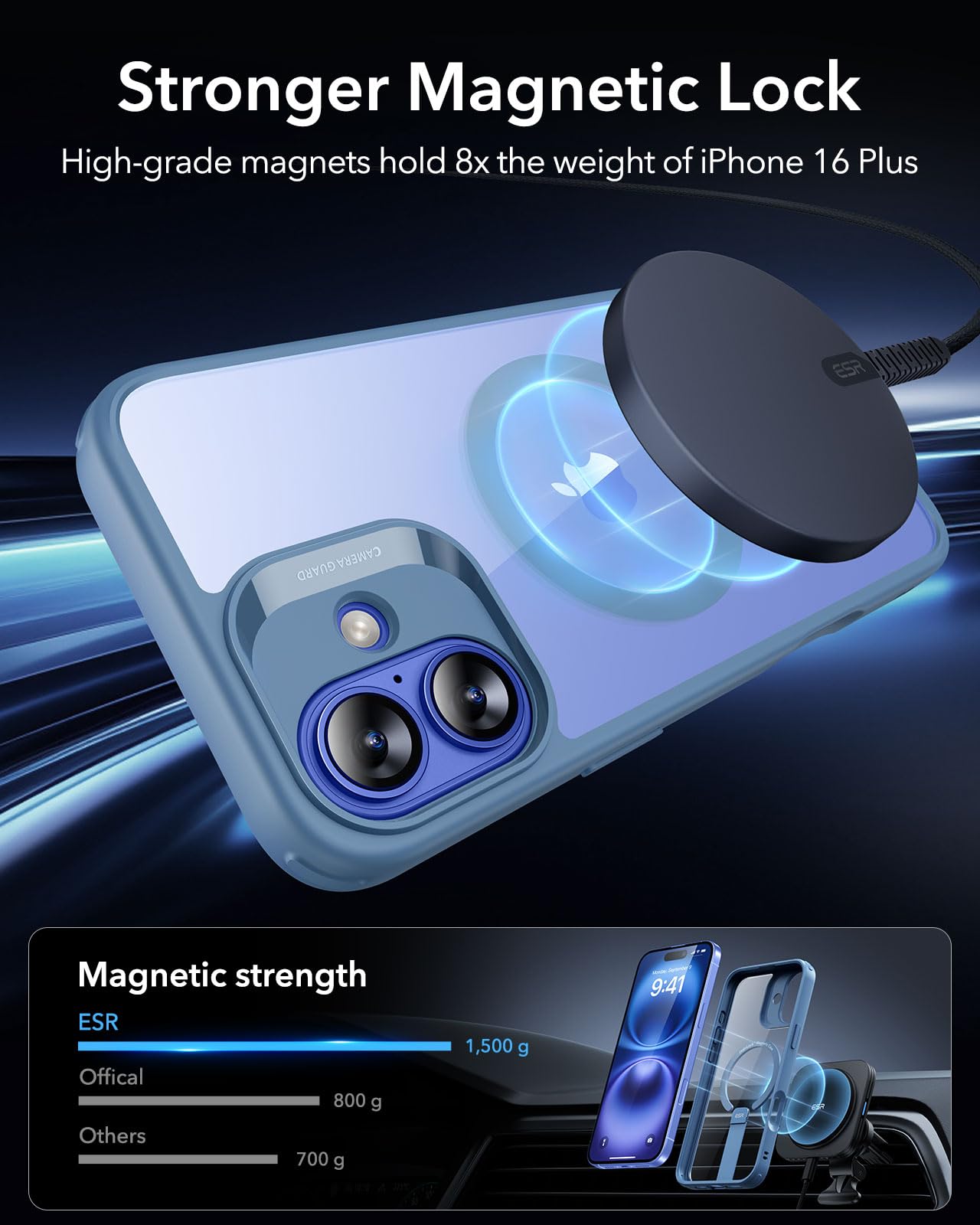 Foto 5 pulgar | Funda De Teléfono Esr Boost Series Con Soporte Para Iphone 16 Plus - Venta Internacional.