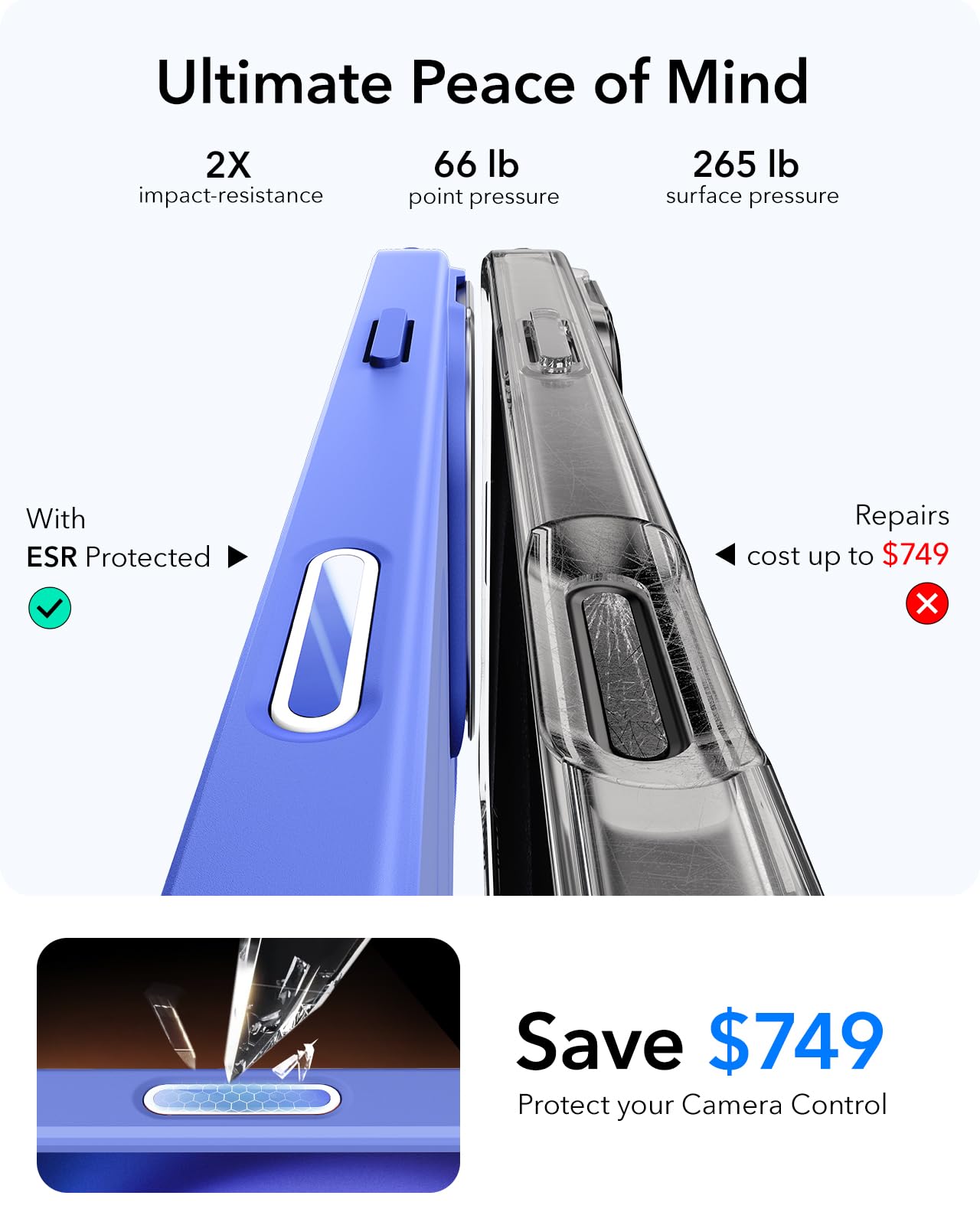 Foto 7 pulgar | Funda De Teléfono Esr Para Iphone 16 Plus Con Control De Cámara Magsafe - Venta Internacional.
