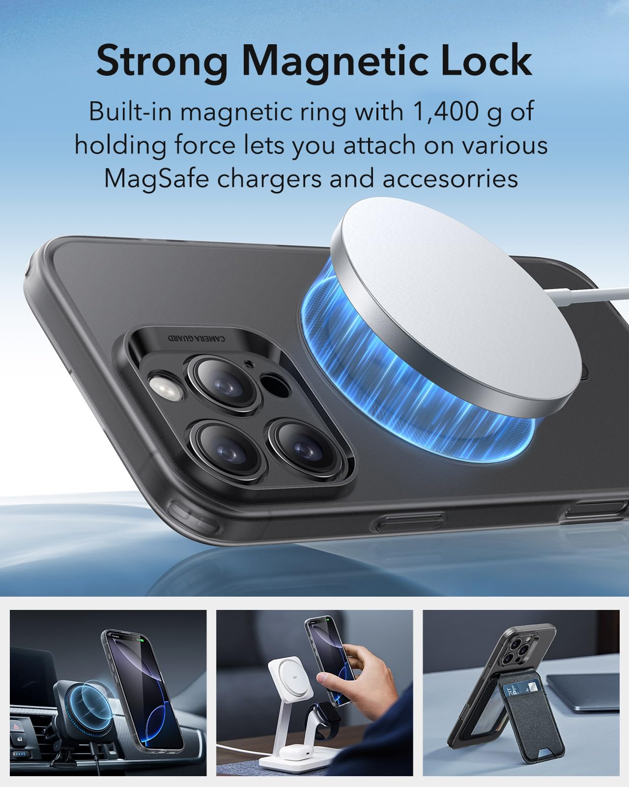 Foto 6 pulgar | Funda De Teléfono Esr Zero Series Para Iphone 16 Pro Con Magsafe Black - Venta Internacional.
