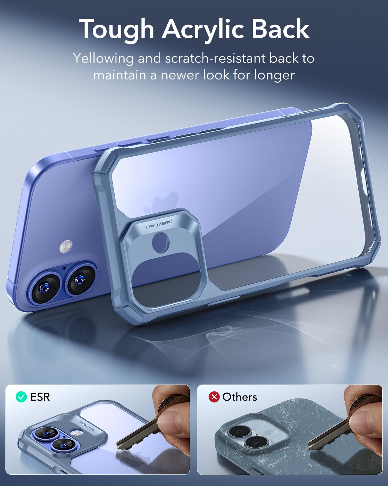 Foto 6 pulgar | Funda De Teléfono Esr Air Armor Series Para Iphone 16, Azul Transparente - Venta Internacional.