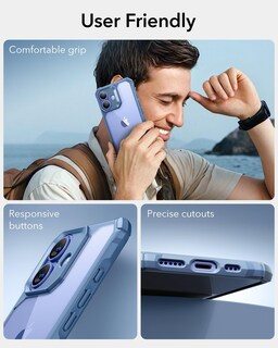 Foto 7 | Funda De Teléfono Esr Air Armor Series Para Iphone 16, Azul Transparente - Venta Internacional.
