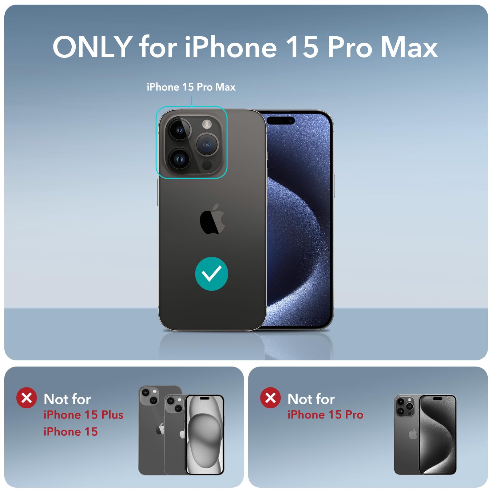 Foto 3 pulgar | Funda De Teléfono Esr Para Iphone 15 Pro Max Con Protectores De Pantalla - Venta Internacional.