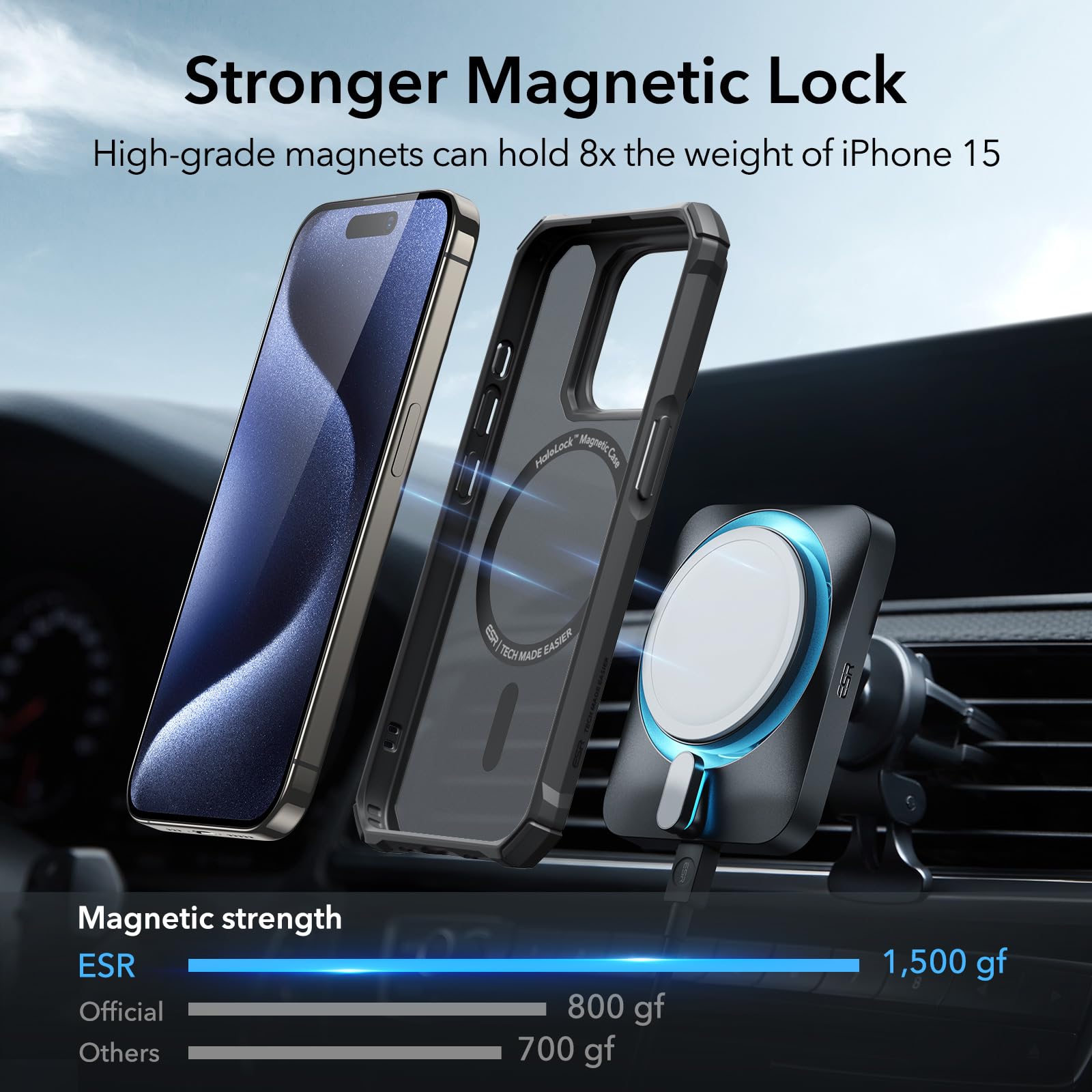 Foto 4 pulgar | Funda De Teléfono Esr Para Iphone 15 Pro Max Con Protectores De Pantalla - Venta Internacional.