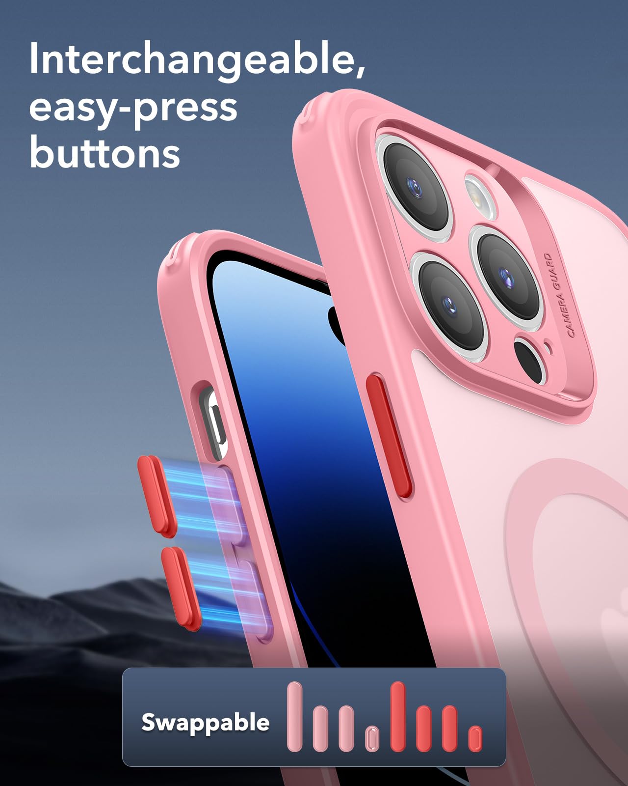 Foto 6 pulgar | Funda De Teléfono Esr Para Iphone 14 Pro, Translúcido, Mate, Rosa Esmerilado - Venta Internacional.