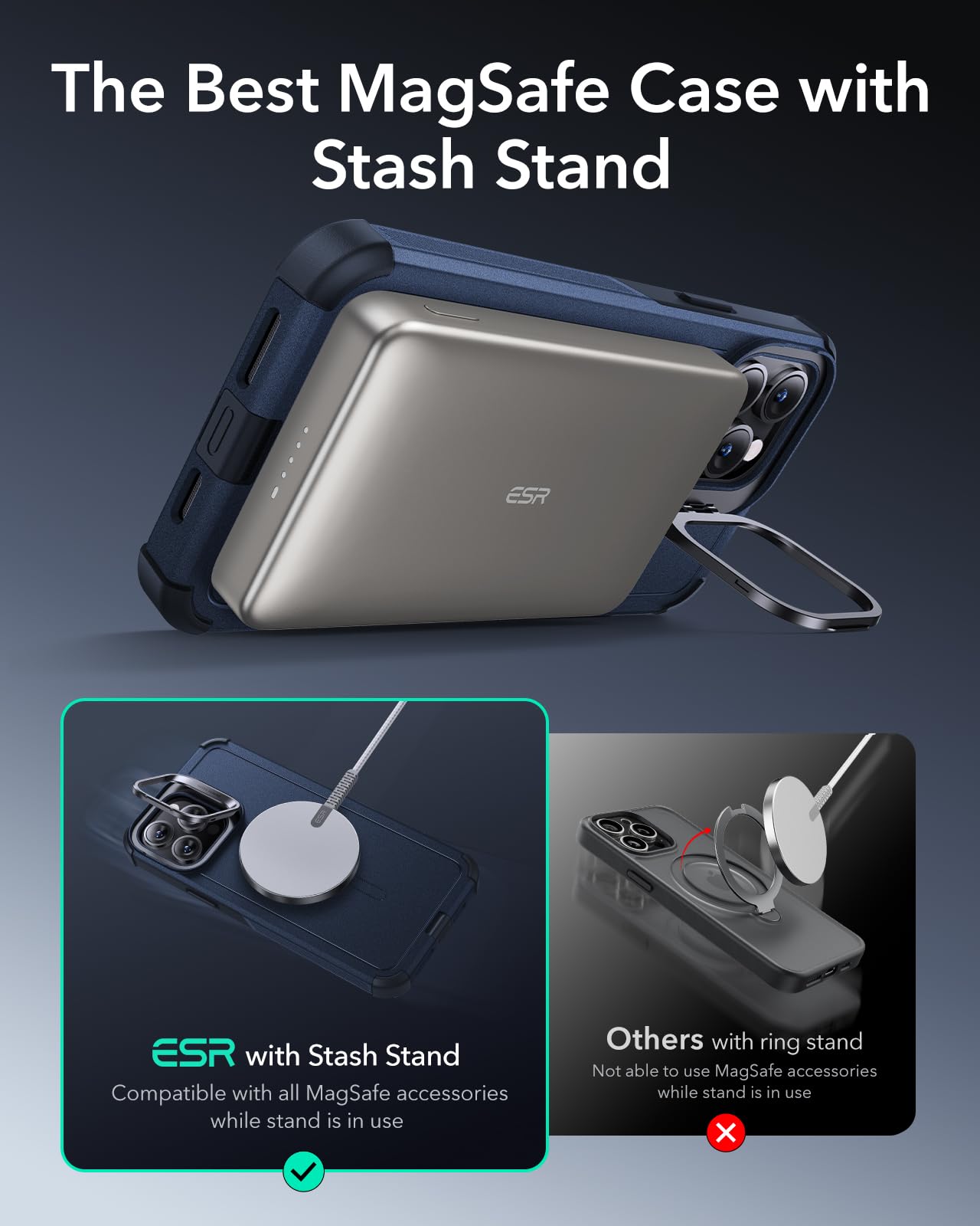 Foto 5 pulgar | Funda De Teléfono Esr Cyber Series Con Soporte Para Iphone 13 Pro Max B - Venta Internacional.
