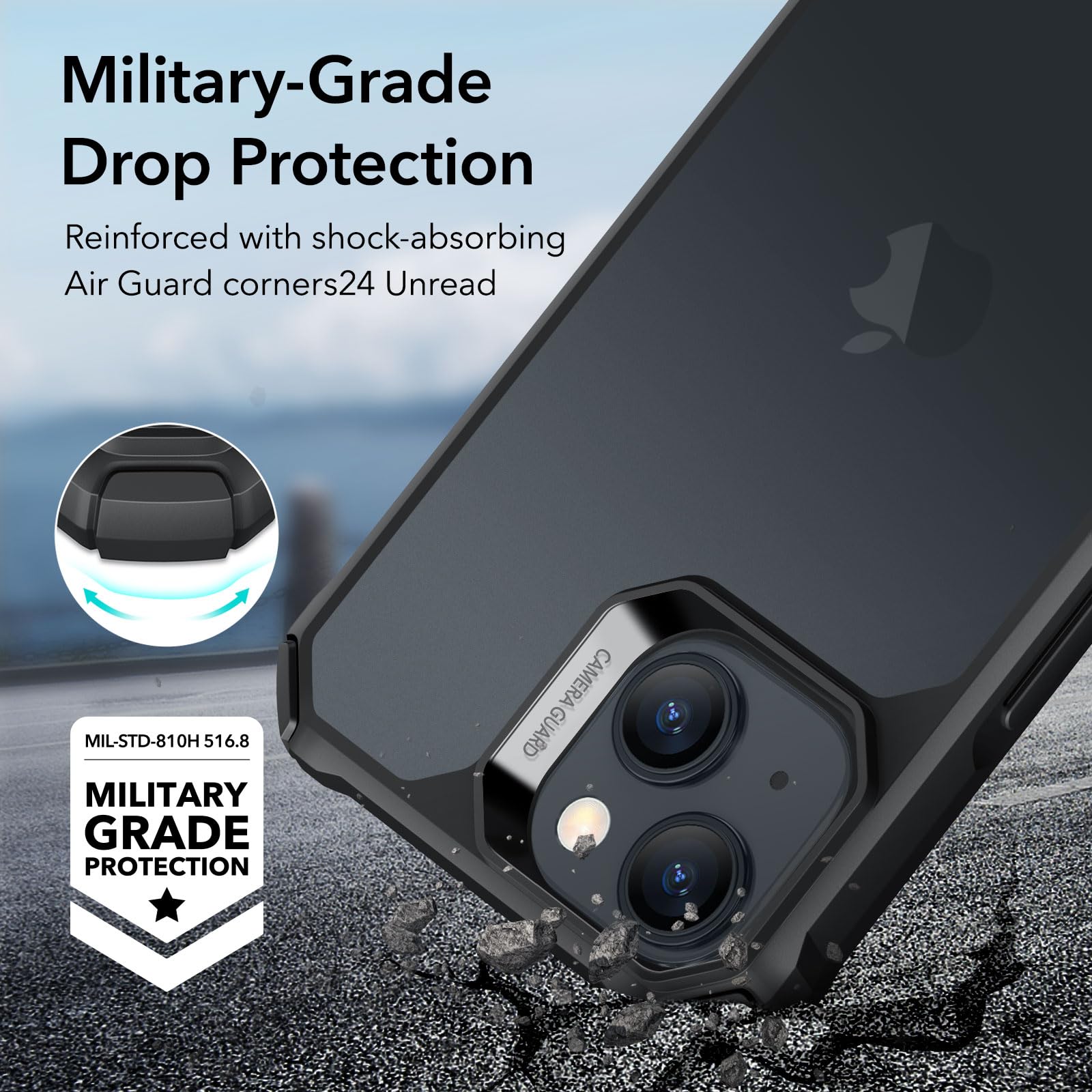 Foto 4 pulgar | Funda De Teléfono Esr Air Armor Series Para Iphone 15 - Negro Esmerilado - Venta Internacional.