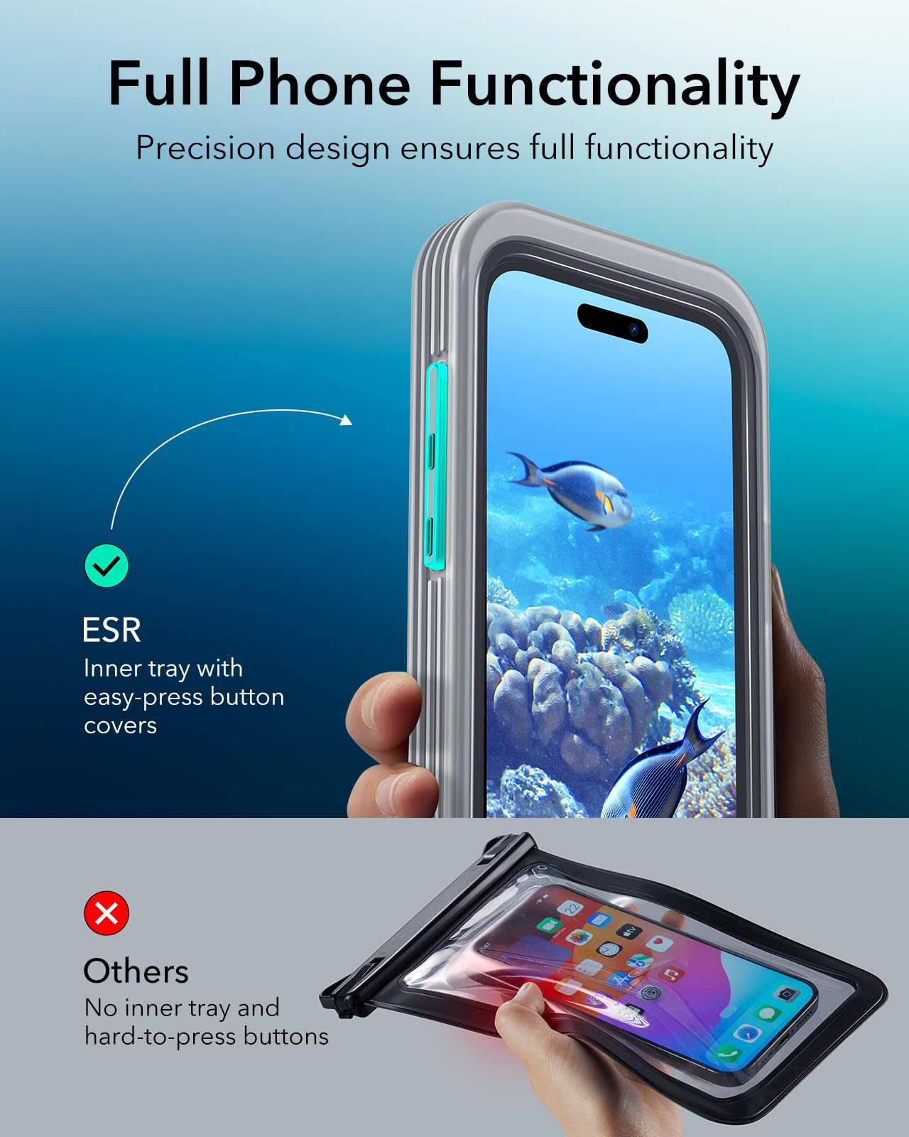 Foto 4 | Funda Impermeable Esr Para Iphone 15/14/13 Pro, Paquete De 2 - Venta Internacional.