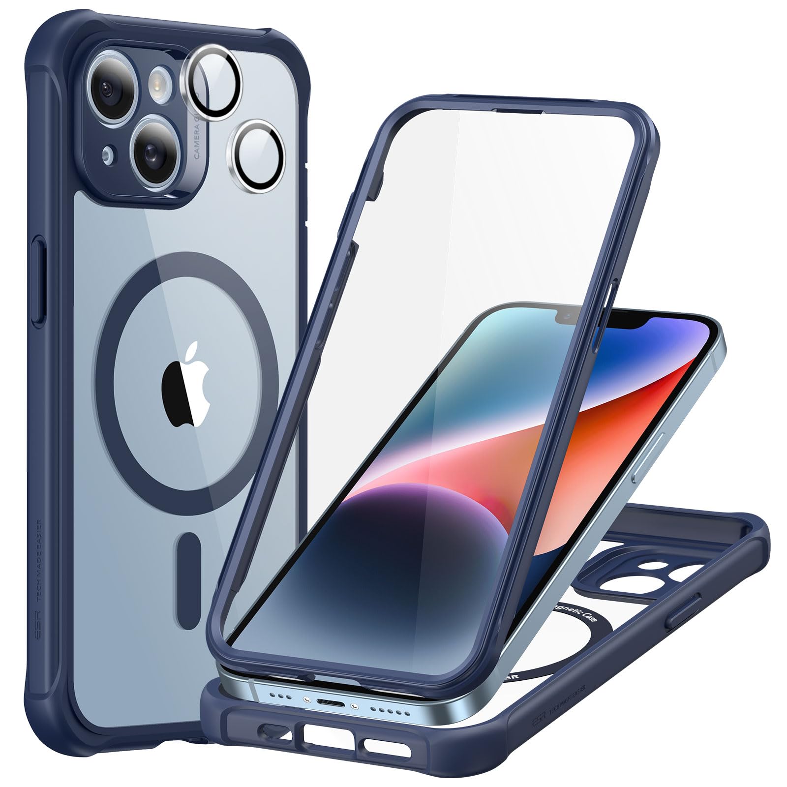 Funda Magnética Esr Para Iphone 14 Con Vidrio Templado Azul - Venta Internacional.