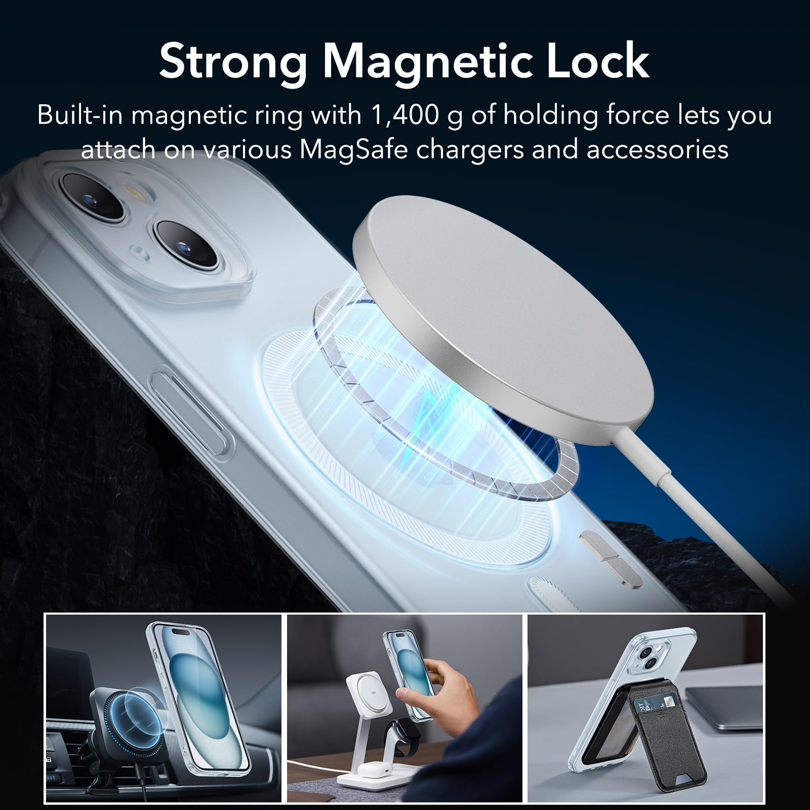 Foto 6 pulgar | Funda De Teléfono Esr Zero Series Para Iphone 15 Plus Con Magsafe Blue - Venta Internacional.