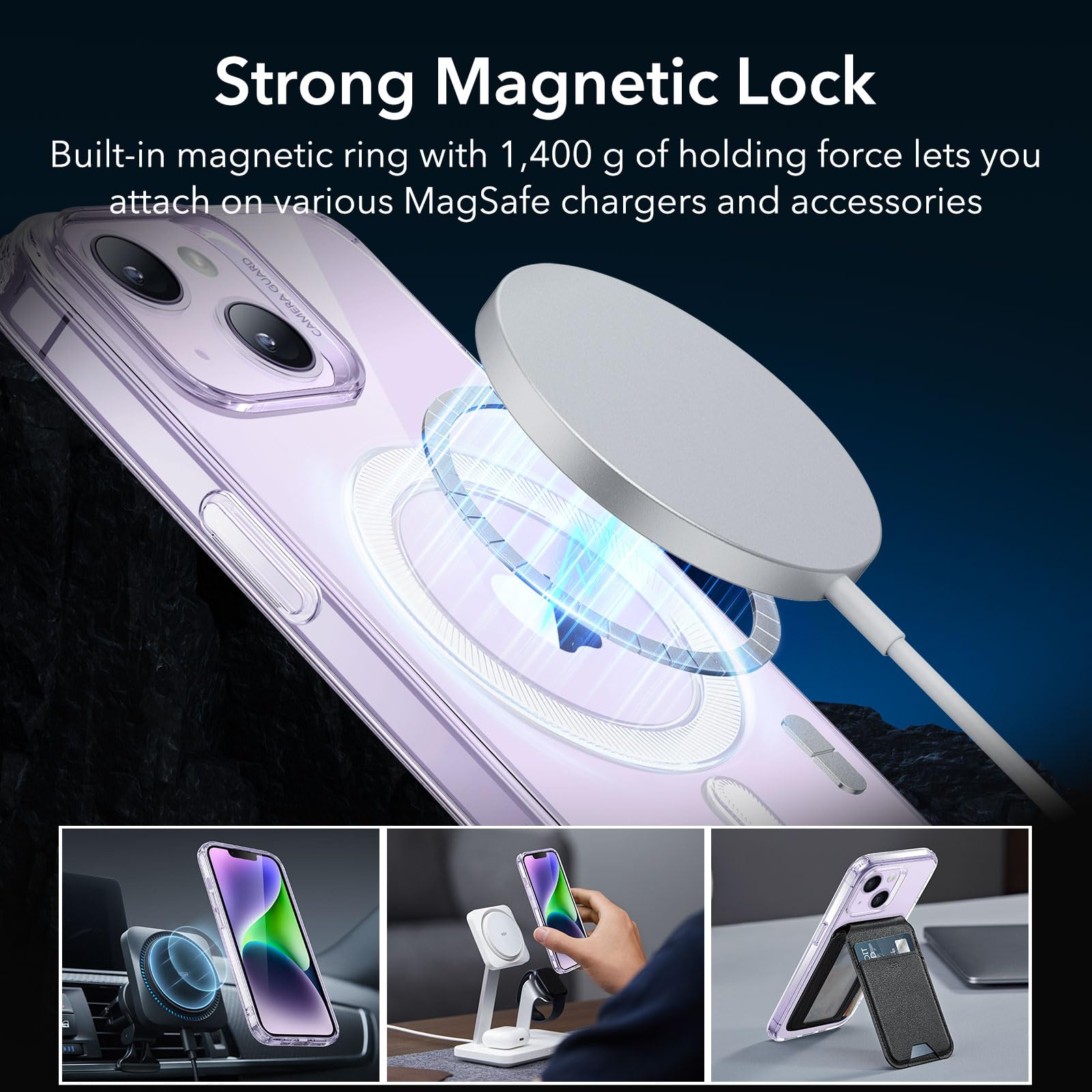 Foto 6 pulgar | Funda De Teléfono Esr Zero Series Para Iphone 14/13 Con Magsafe Clear Purple - Venta Internacional.