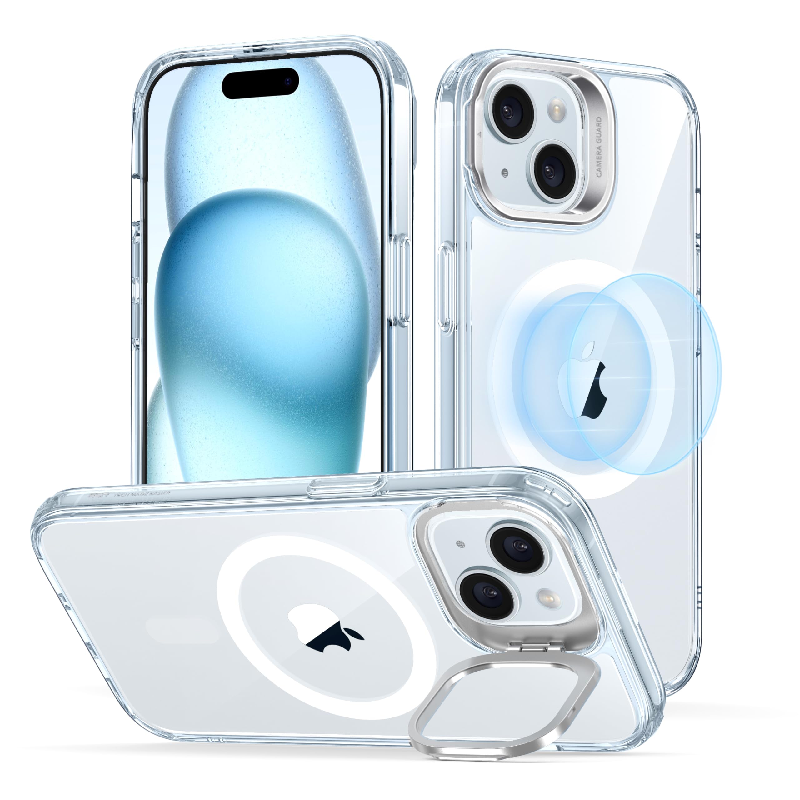 Funda De Teléfono Esr Para Iphone 15 Plus Con Magsafe Clear Blue - Venta Internacional.