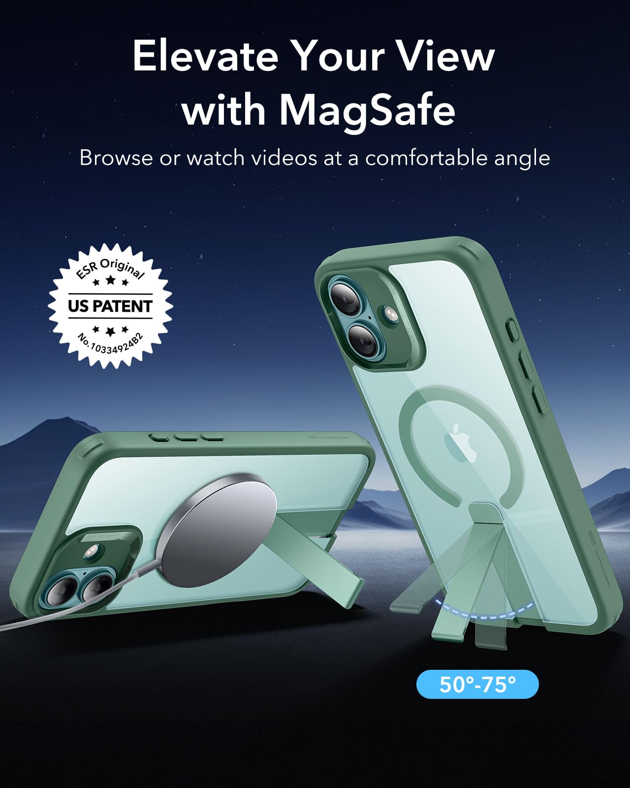 Foto 3 pulgar | Funda Esr Para Iphone 16 Con Soporte Magsafe, Color Verde Transparente - Venta Internacional.