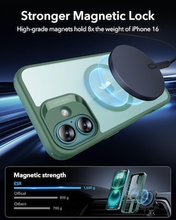 Foto 3 | Funda Esr Para Iphone 16 Con Soporte Magsafe, Color Verde Transparente - Venta Internacional.