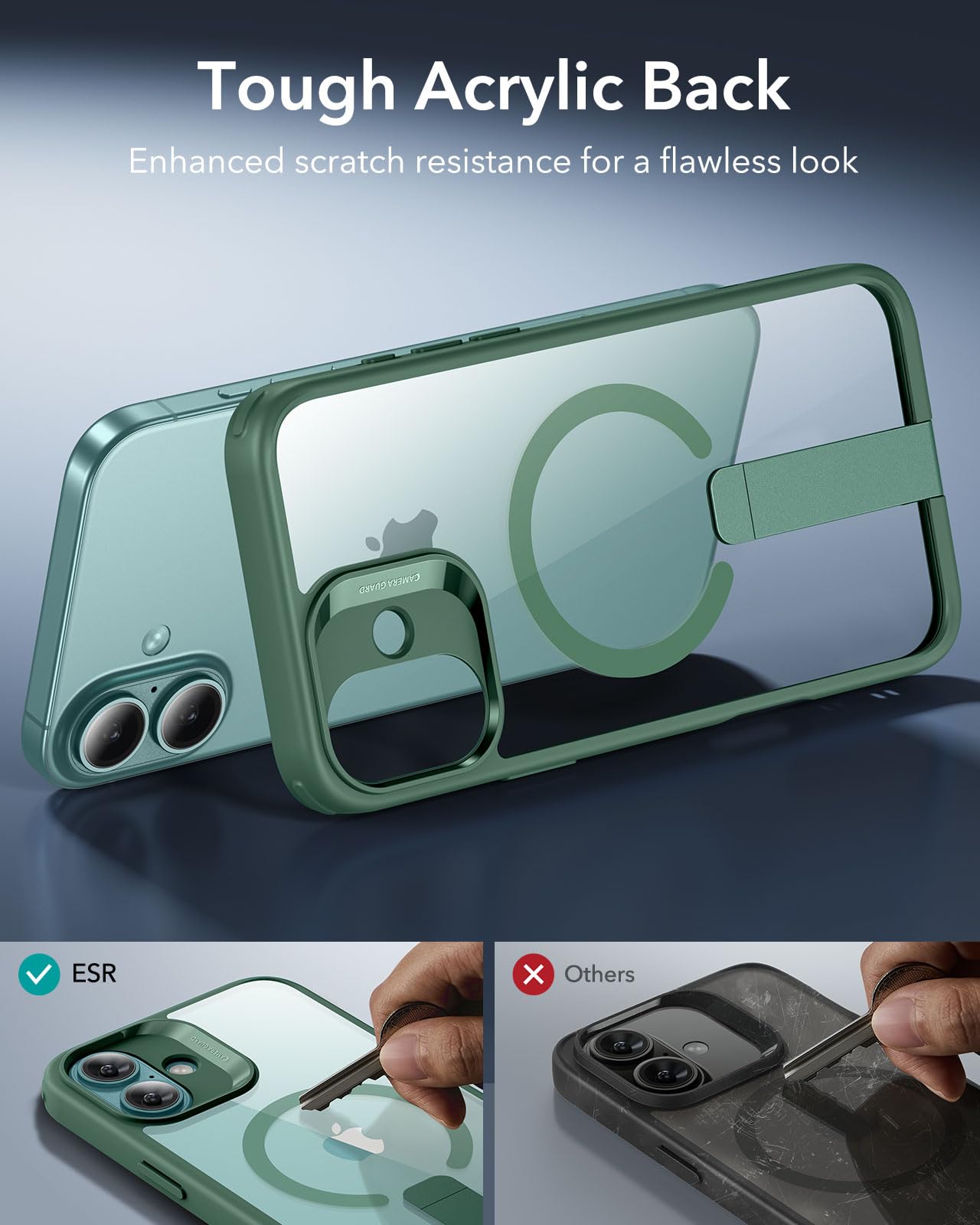 Foto 7 | Funda Esr Para Iphone 16 Con Soporte Magsafe, Color Verde Transparente - Venta Internacional.