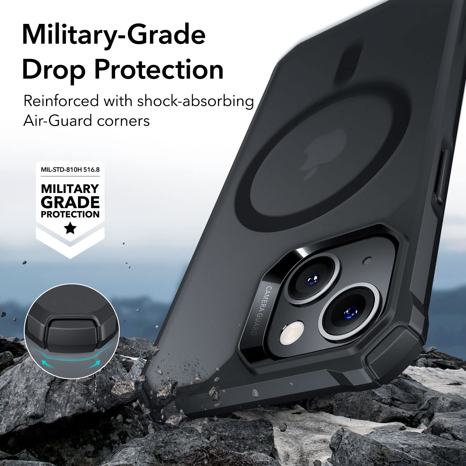 Foto 6 pulgar | Funda Magnética Esr Air Armor Para Iphone 14/13 Negra - Venta Internacional.
