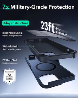 Foto 3 | Funda De Teléfono Esr Para Iphone 13 Pro Con Soporte De 23 Pies, Color Azul - Venta Internacional.