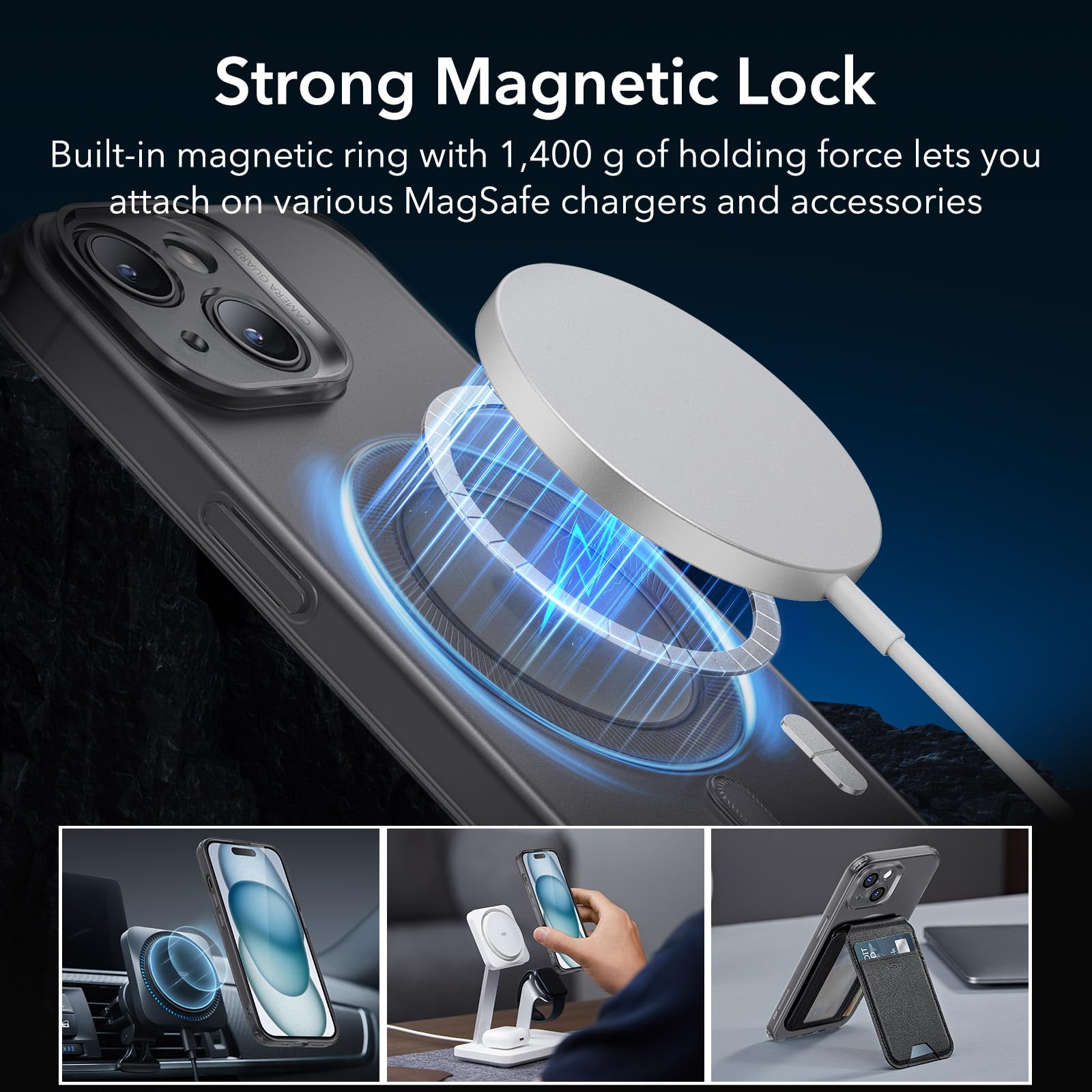 Foto 6 pulgar | Funda De Teléfono Esr Zero Series Para Iphone 15 Plus Con Magsafe Bla - Venta Internacional.