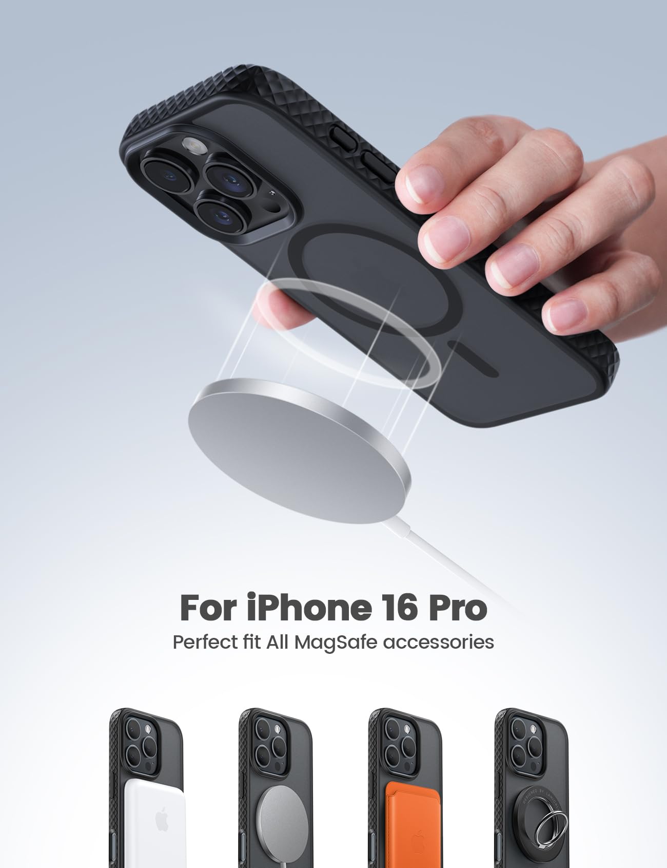 Foto 4 pulgar | Funda Magnética Lamicall Para Iphone 16 Pro Con Magsafe Antideslizante - Venta Internacional.