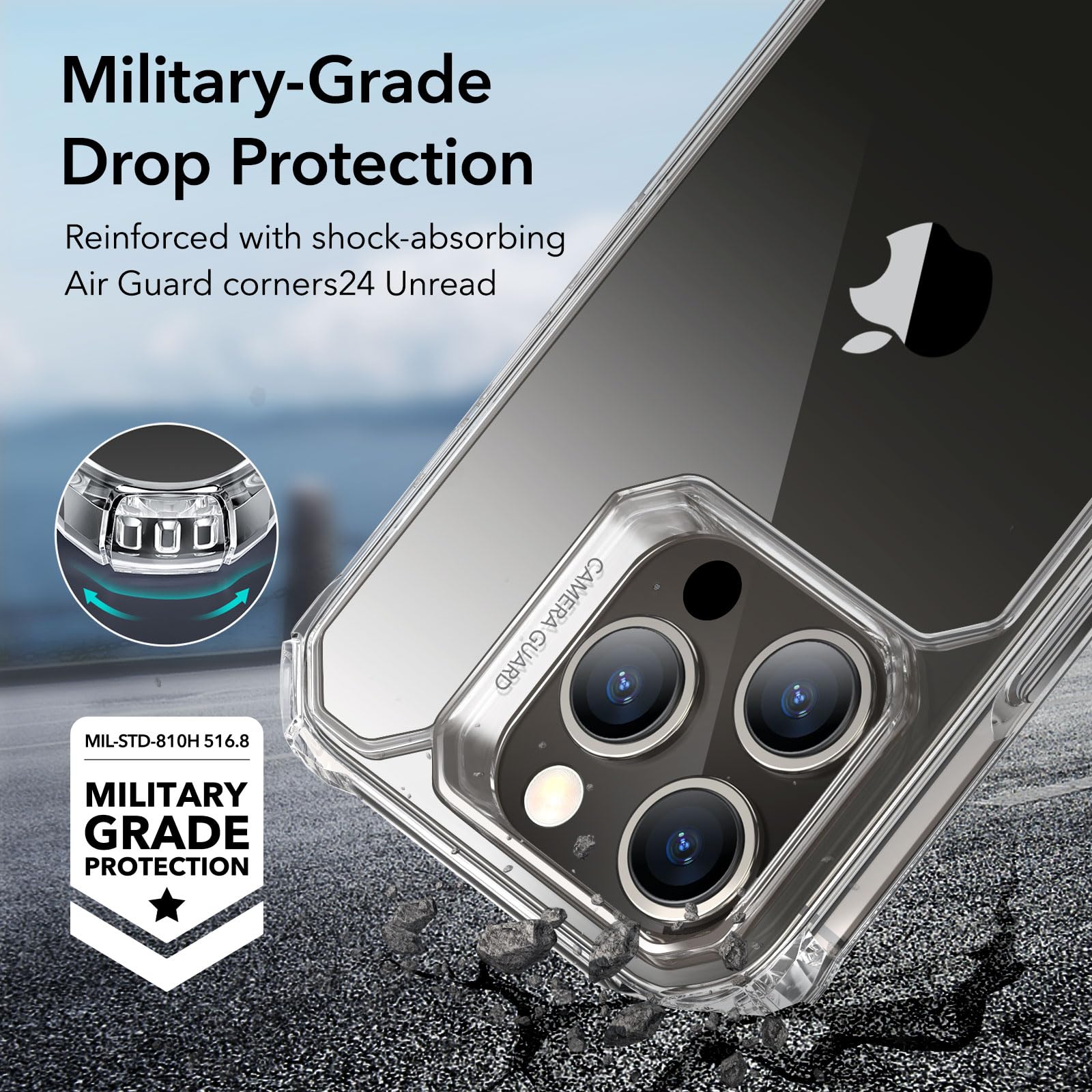Foto 3 | Funda De Teléfono Esr Air Armor Series Para Iphone 15 Pro - Transparente - Venta Internacional.
